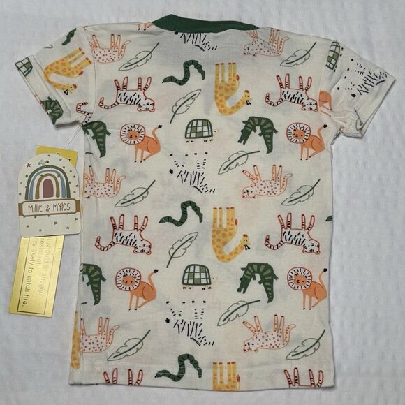 NWT Millie & Myles Baby Toddler Zoo Animals Soft Bamboo 2pc Pajamas Set Size 2T - Picture 7 of 8